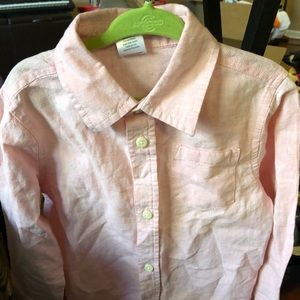 Gymboree Pink Linen/Cotton Buttoned Down